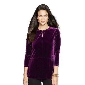 Lauren Ralph Lauren Deep Purple Velvet Tunic